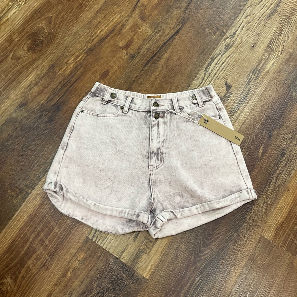 POL | Blush Denim Shorts High-Waisted Retro Style